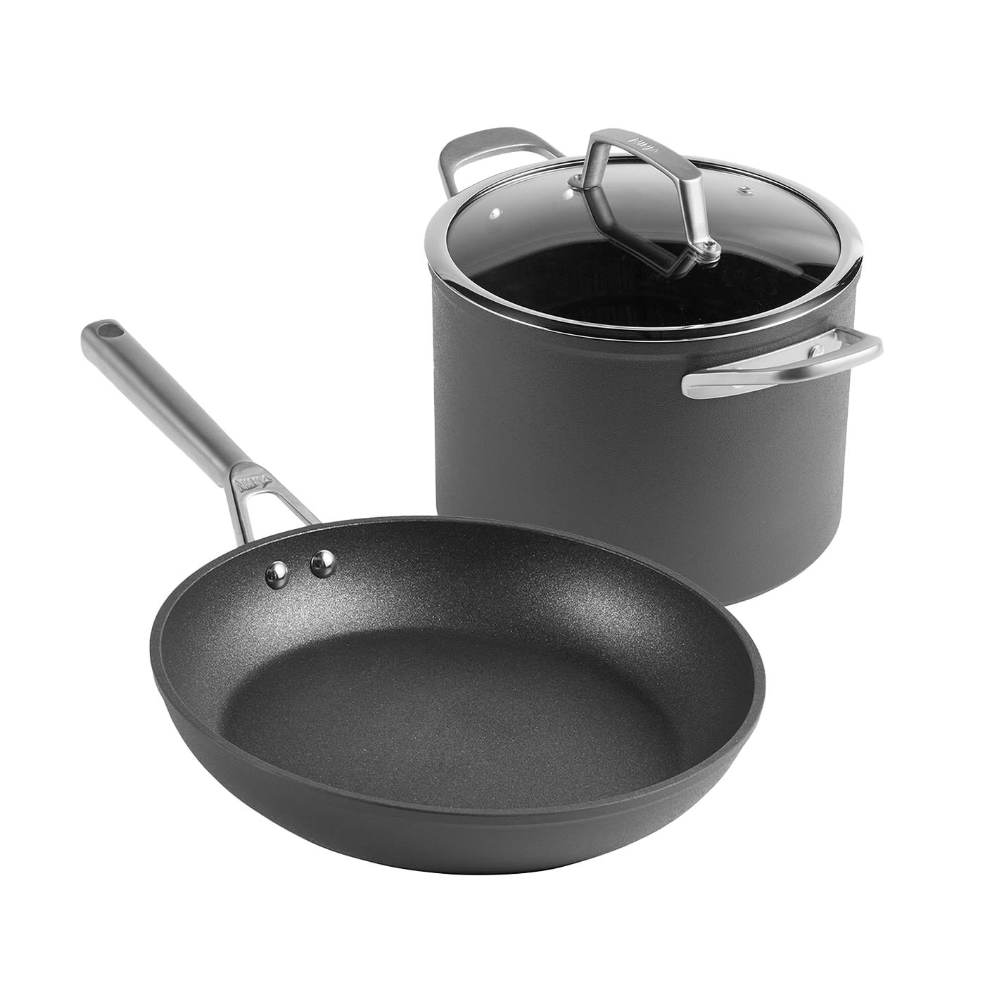 Ninja ZEROSTICK Premium Cookware C30220UK - Pentola con coperchio in vetro, lunga durata, antiaderente, in alluminio anodizzato duro, compatibile con induzione, adatta al forno fino a 260 °C, colore